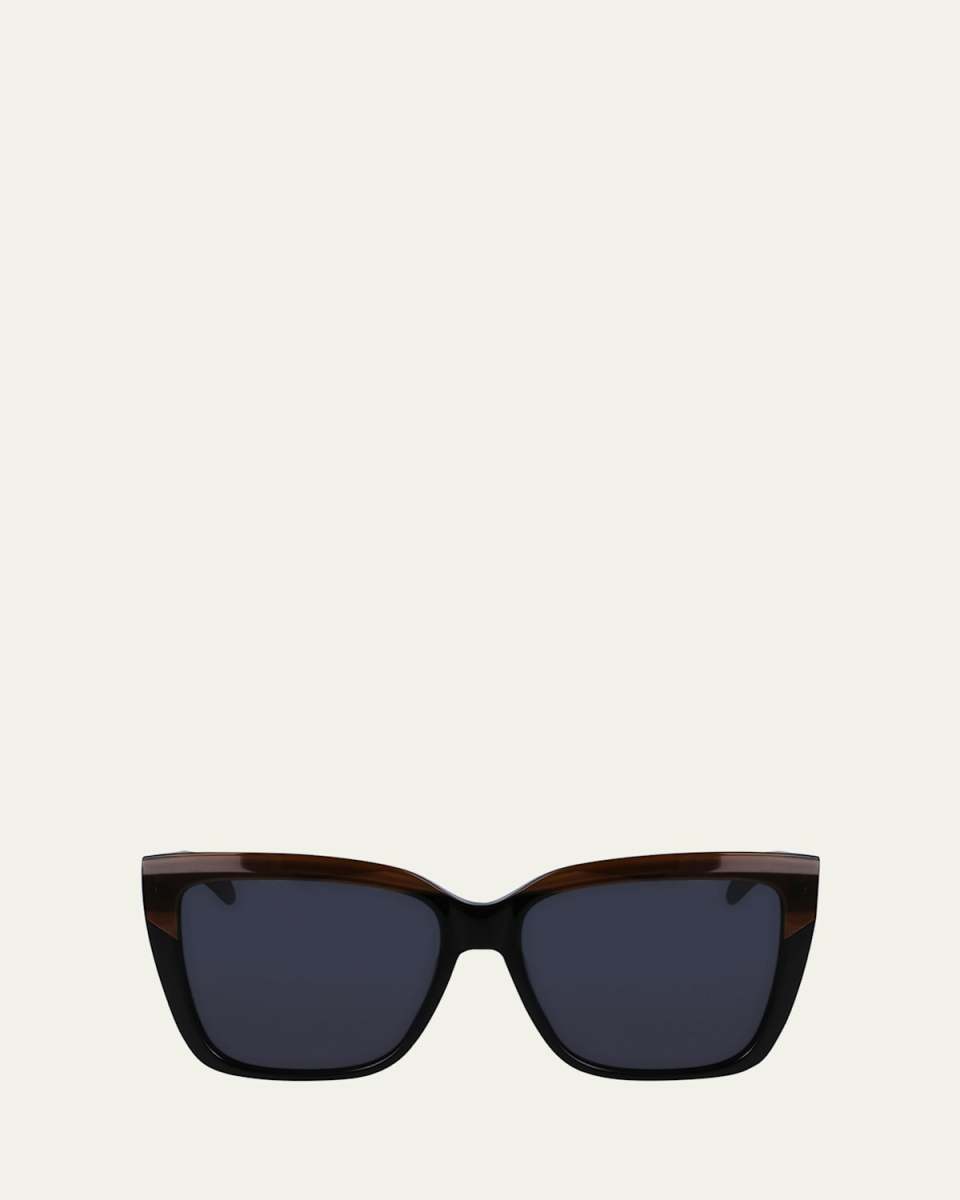 Sleek Logo Acetate Square Sunglasses
